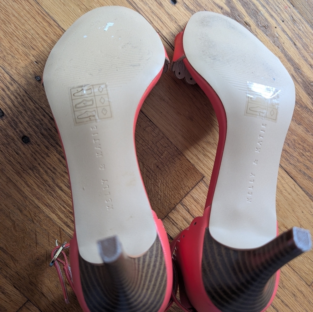 Kelly & Katie Coral Scalloped Ankle-Strap Heels - Picture 7 of 7